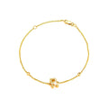 7mm Brazalete de Dama Oro 14k Inicial Pavé con Diamantes Naturales