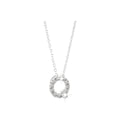 7mm Collar Oro Blanco 14k Inicial Pavé con Diamantes Naturales
