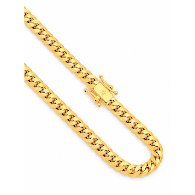 Cadena Oro 14k Cubana Sólida 4mm 24 Pulgadas