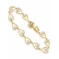 Brazalete de Dama Oro 14k Eslabones Abiertos con Diamantes Naturales