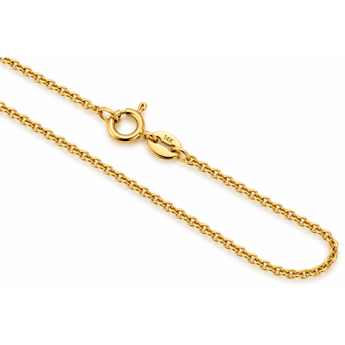 1mm Cadena Oro 14k Cable 18 Pulgadas
