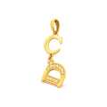 Dije Iniciales C y D Oro 14k con Circonios