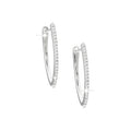 20mm Aretes de Dama Oro Blanco 14k Argolla con Diamantes Naturales