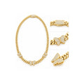 5mm Cadena Cubana Oro 10k con Mariposas Pavé y Broche de Circonios 16 Pulgadas