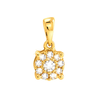 5mm Dije Cluster Redondo Oro 14k con Diamantes Naturales