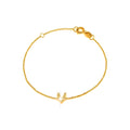 Brazalete de Dama Oro 14k Inicial con Diamantes Naturales