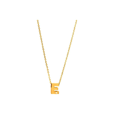 8mm Collar Oro 14k Inicial con Diamantes Naturales