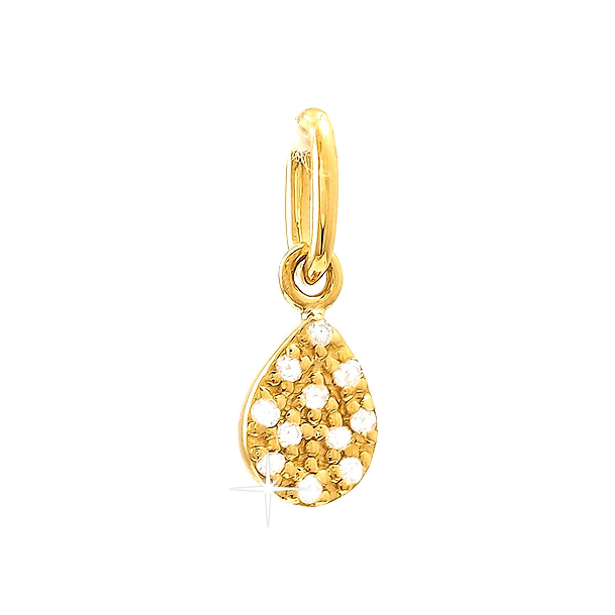 4x11mm Dije Oro 14k Pavé con Diamantes Naturales