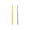 Aretes de Dama Oro 14k Barra Larga Textura Escamada