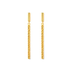 Aretes de Dama Oro 14k Barra Larga Textura Escamada