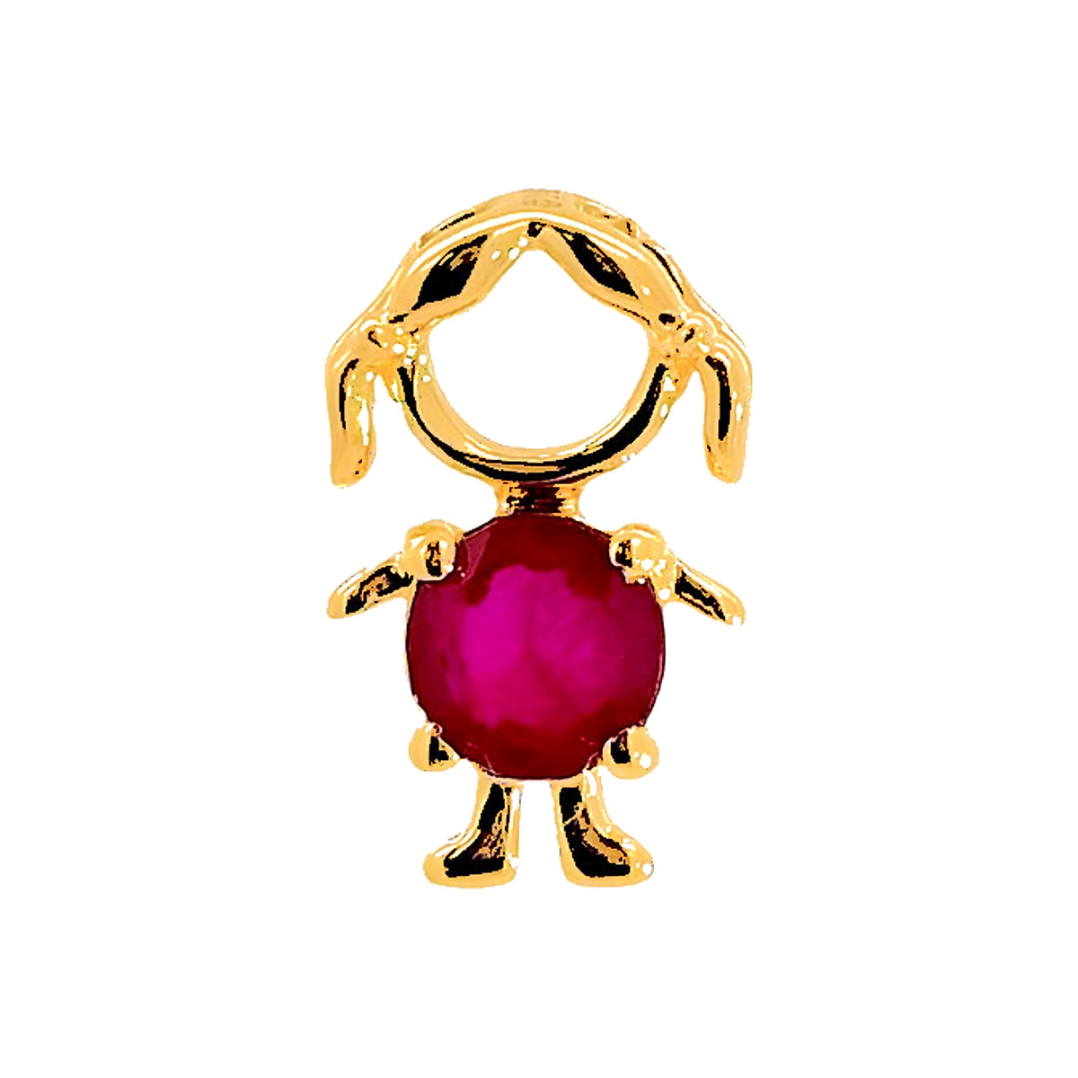 6x11mm Dije Oro 14k Niña con Rubí