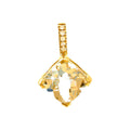 7mm Dije Oro 14k con Green Amethyst y Diamantes Naturales
