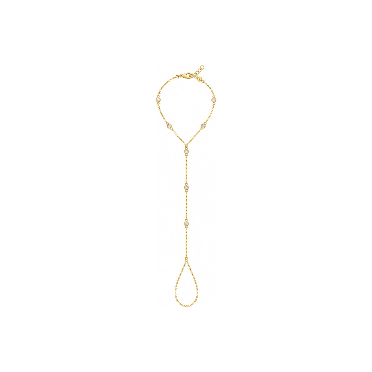 Clon de Mano Oro 14k con Circonios en Bisel
