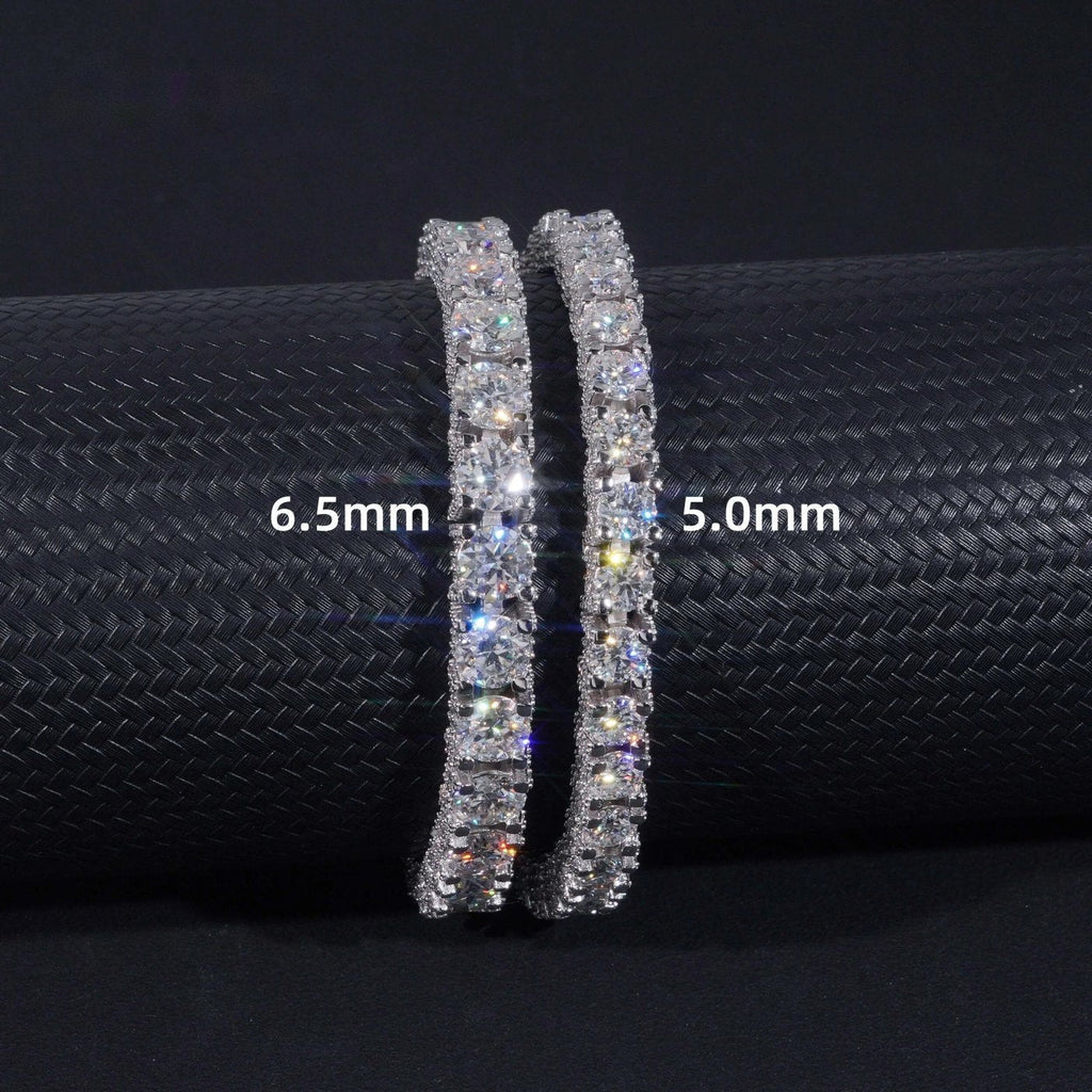 6.5mm Cadena Tenis Moissanite Zinc