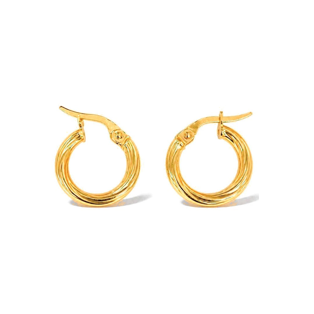 Aretes de Dama Oro 10k Argolla Pequena Torcida