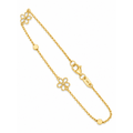 Brazalete de Dama Oro 14k Bicolor con Flores Caladas