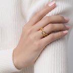 Anillo de Dama Oro 14k Cadena Eslabones Abiertos - Crea7 Jewelry (foto 2 de 2)