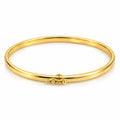 Brazalete Oro 10k Rígido Liso Broche Ondulado