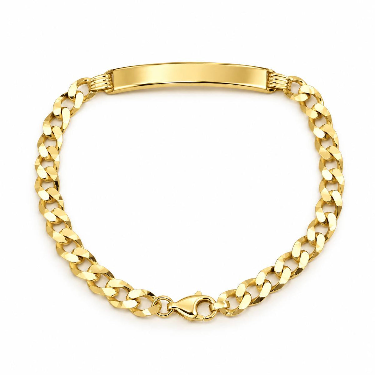 Brazalete Oro 10k Corte Brillo con Placa
