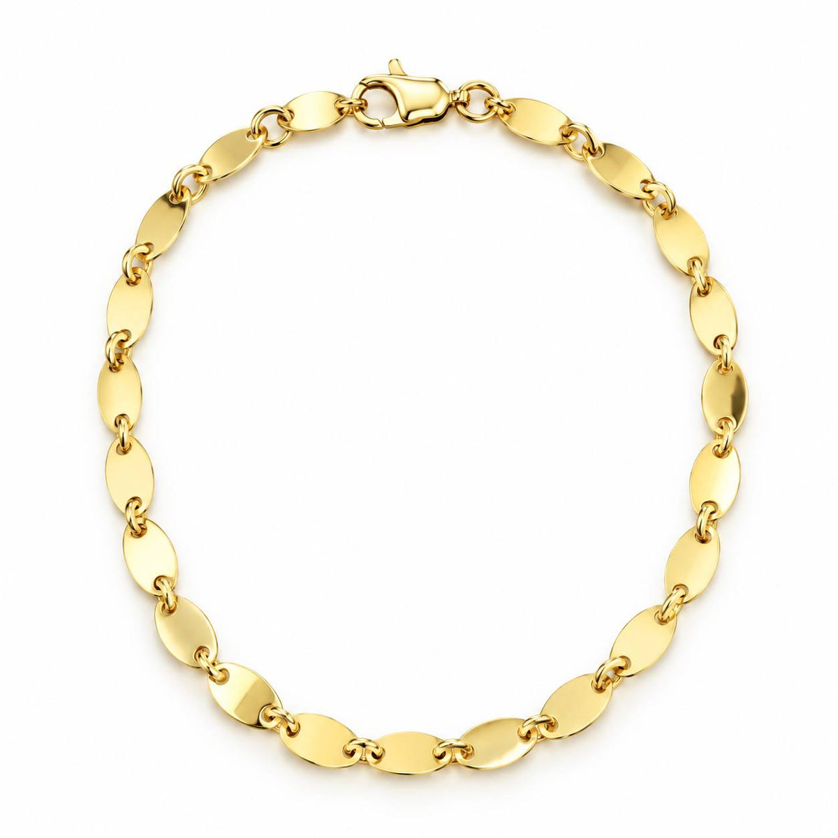 Brazalete Oro 14k Eslabones Ovalados