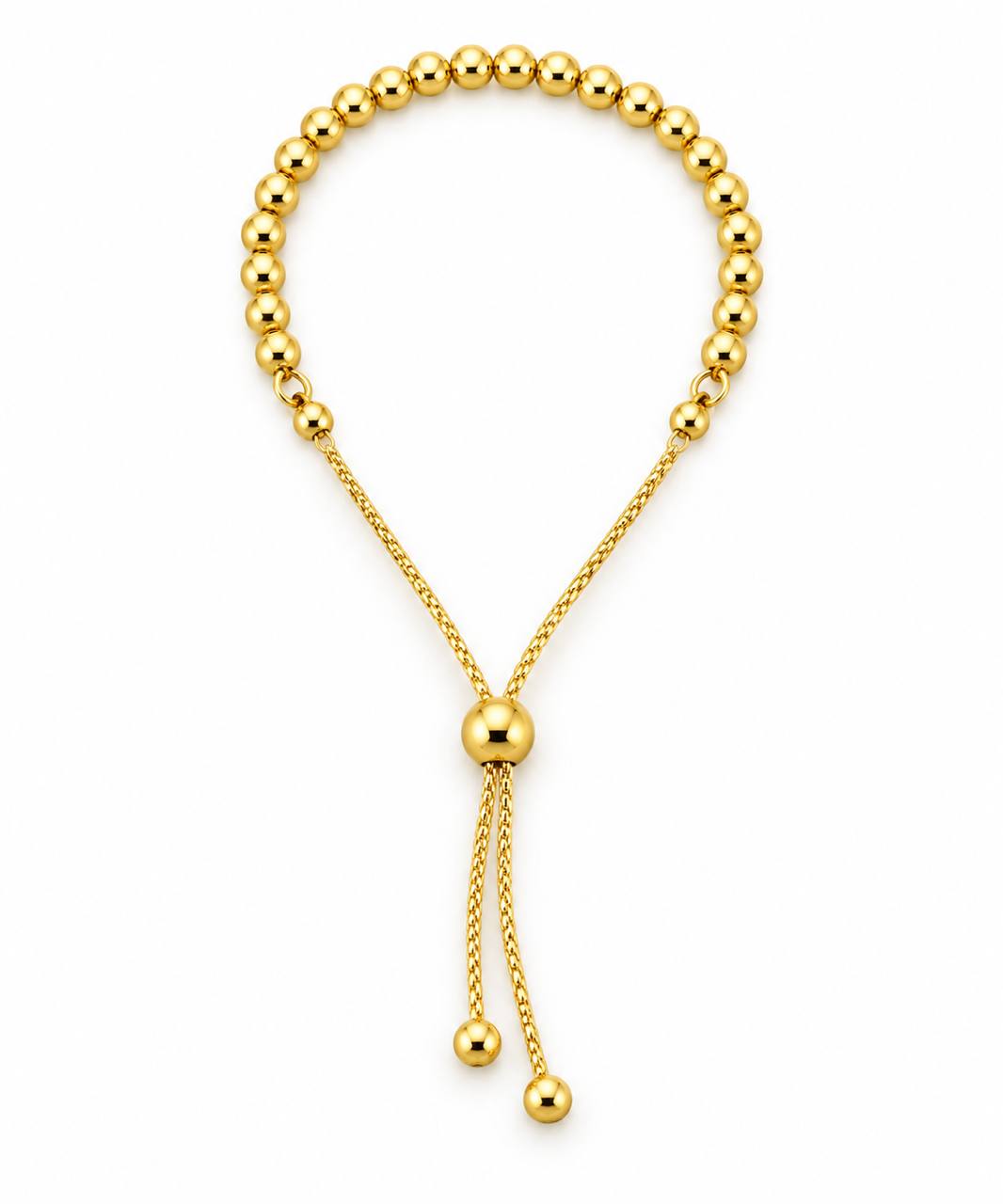Brazalete Oro 14k Bolitas Ajustable