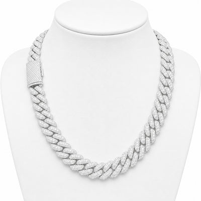 10MM Cadena Cubana 3 Lineas Moissanite S925