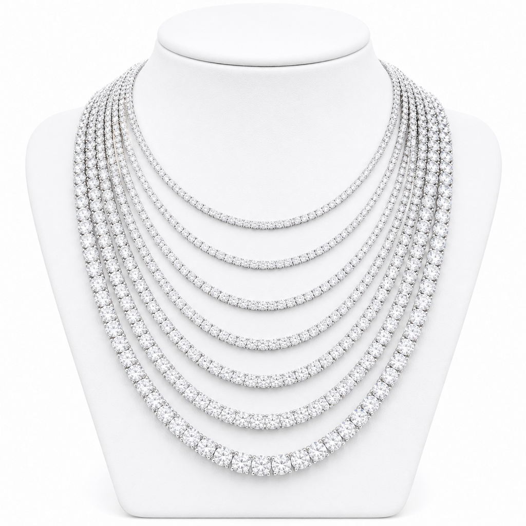6.5mm Cadena Tenis Moissanite Zinc