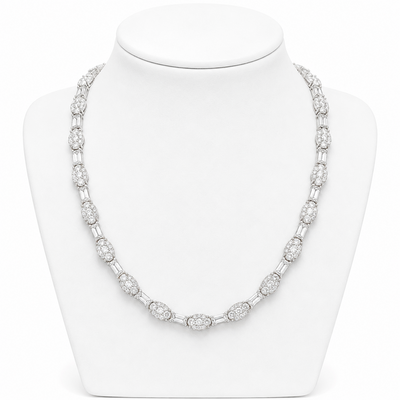4MM Cadena Tenis Baguette Piedras Centrales Moissanite S925