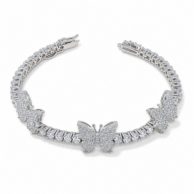 3MM Manilla Tenis Mariposas Moissanite S925