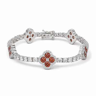 Manilla Flores Roja Moissanite S925