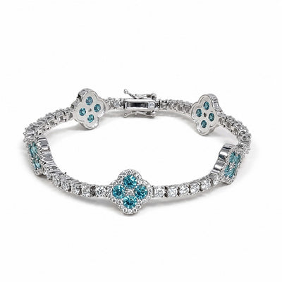 Manilla Flores Celeste Moissanite S925