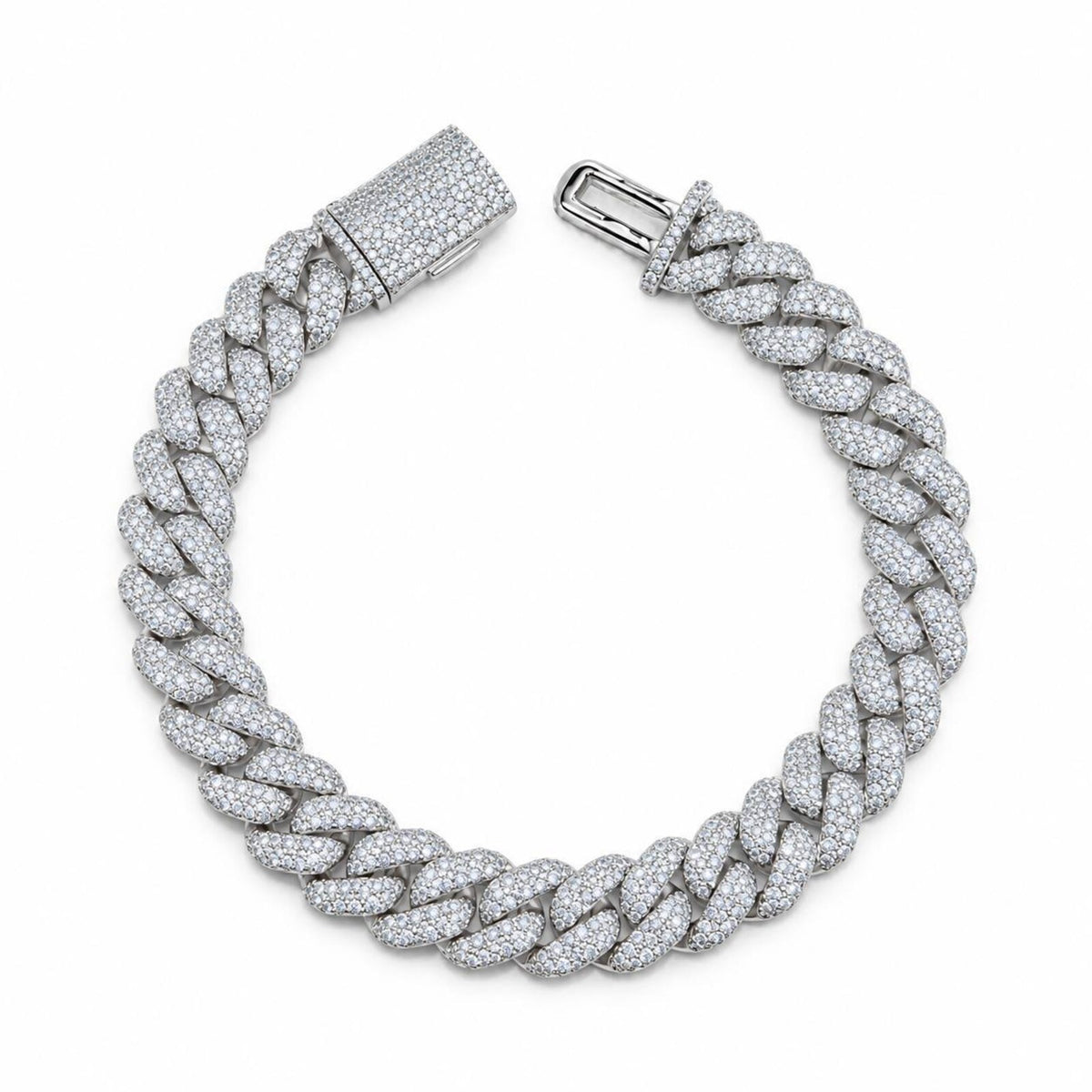 Manilla Cubana Pavé Moissanite Zinc