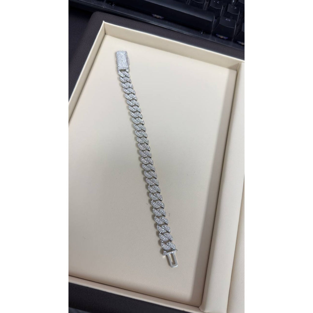 Manilla Cubana Pavé Moissanite Zinc