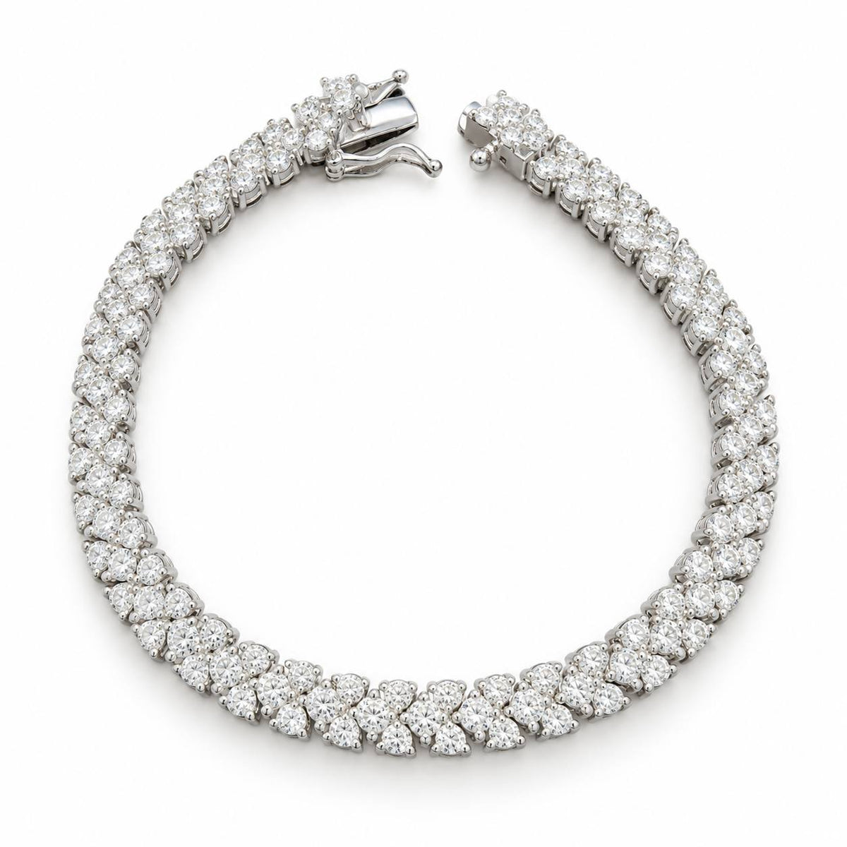 Manilla Tenis En Forma de V Moissanite S925