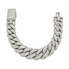 16MM Manilla Cubana Pavé Moissanite Latón