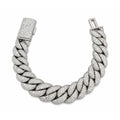 15MM Manilla Cubana Pavé Moissanite Zinc