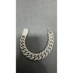 15MM Manilla Cubana Pavé Moissanite Zinc