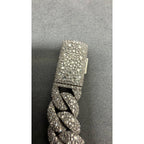 15MM Manilla Cubana Pavé Moissanite Zinc