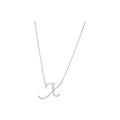 11.1mm Collar Oro Blanco 14k Inicial Pavé con Diamantes Naturales