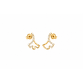 9x14mm Aretes de Dama Oro 14k Ala Abstracta con Diamantes Naturales