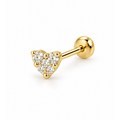 Piercing de Cartílago Oro 14k Corazón Pavé