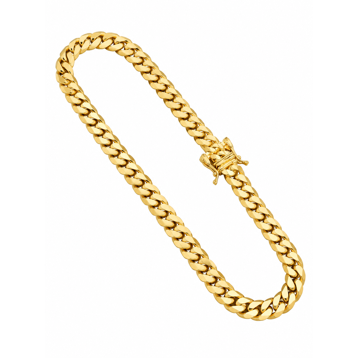 4mm Brazalete de Dama Oro 10k Cubano Sólido