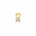 6x12mm Dije Niño Short Pavé Oro 14k con Circonios