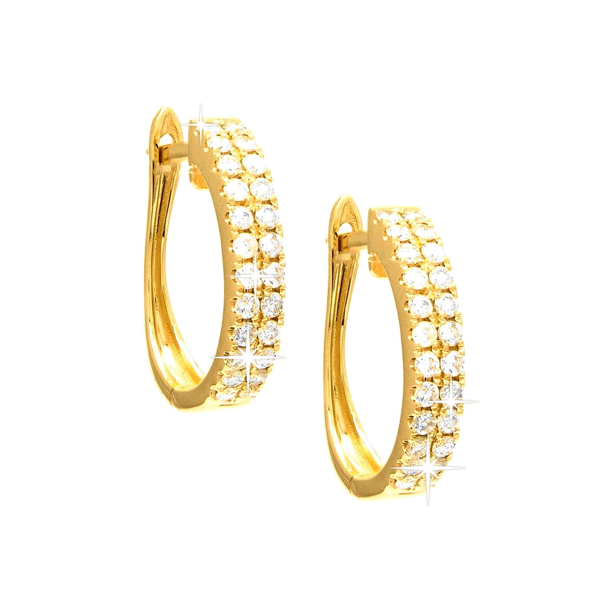 3x11mm Aretes de Dama Oro 14k Argolla Redondos con Diamantes Naturales