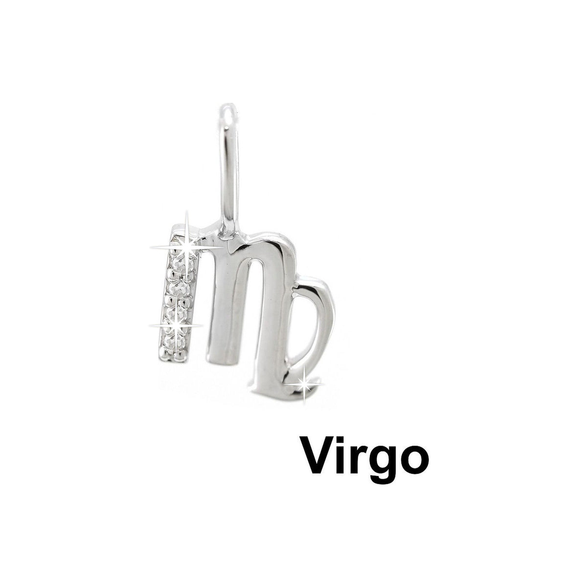 7x11mm Dije Oro Blanco 14k Pavé con Diamantes Naturales