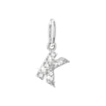 12mm Dije Oro Blanco 14k Inicial Pavé con Diamantes Naturales