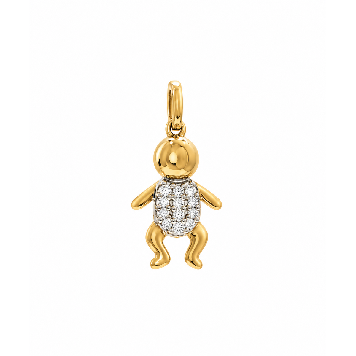 Dije Bebé Oro 14k con Diamantes Naturales