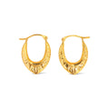 Aretes de Dama Oro 10k Argolla V Grabada