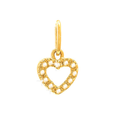7x12mm Dije Oro 14k Corazón Pavé con Diamantes Naturales