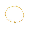 7mm Brazalete de Dama Oro 14k Inicial Pavé con Diamantes Naturales